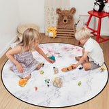 Pink Marble peach blossom Circular Felt Rugs - LeobonZone