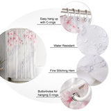 Pink Marble peach blossom Waterproof Durable Shower Curtain - LeobonZone
