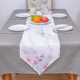 Pink Marble peach blossom Table Runner Place Mats Sharp Angle - LeobonZone