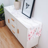 Pink Marble peach blossom Table Runner Place Mats - LeobonZone