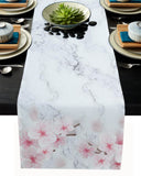 Pink Marble peach blossom Table Runner Place Mats