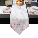 Pink Marble peach blossom Table Flag And Table Mat Suit Sharp angle - LeobonZone