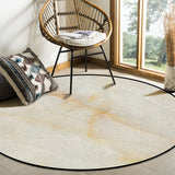 Beige Marble Texture Circular Felt Rugs - LeobonZone
