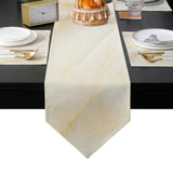 Beige Marble Texture Table Flag And Table Mat Suit Sharp angle - LeobonZone