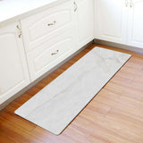 Simplicity Gray Marble texture Leather Doormat - LeobonZone