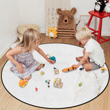 Simplicity Gray Marble texture Circular Felt Rugs - LeobonZone