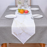 Simplicity Gray Marble texture Table Runner Place Mats Sharp Angle - LeobonZone
