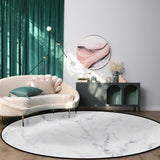 Gray Marble Texture Circular Felt Rugs - LeobonZone