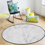 Gray Marble Texture Circular Felt Rugs - LeobonZone