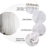 Gray Marble Texture Waterproof Durable Shower Curtain - LeobonZone