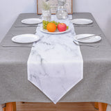Gray Marble Texture Table Runner Place Mats Sharp Angle - LeobonZone