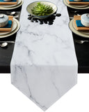 Gray Marble Texture Table Runner Place Mats Sharp Angle