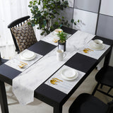Gray Marble Texture Table Flag And Table Mat Suit Sharp angle - LeobonZone