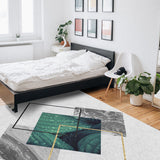 Gray Marble texture of tropical plants and water Right Angle Felt Rugs - LeobonZone