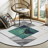 Gray Marble texture of tropical plants and water Circular Felt Rugs - LeobonZone