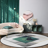 Gray Marble texture of tropical plants and water Circular Felt Rugs - LeobonZone