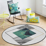Gray Marble texture of tropical plants and water Circular Felt Rugs - LeobonZone