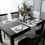 Gray Marble texture of tropical plants and water Table Flag And Table Mat Suit Sharp angle - LeobonZone