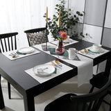 Gray Marble texture of tropical plants and water Table Flag And Table Mat Suit - LeobonZone
