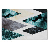 Marbling texture of tropical plants and water Leather Doormat - LeobonZone