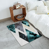Marbling texture of tropical plants and water Leather Doormat - LeobonZone
