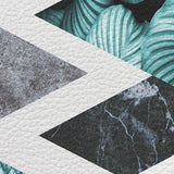 Marbling texture of tropical plants and water Leather Doormat - LeobonZone