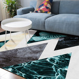 Marbling texture of tropical plants and water Sponge Rillet Rubber Rugs - LeobonZone