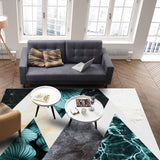 Marbling texture of tropical plants and water Right Angle Felt Rugs