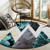 Marbling texture of tropical plants and water Circular Felt Rugs - LeobonZone