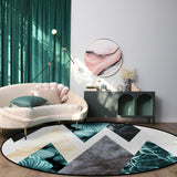 Marbling texture of tropical plants and water Circular Felt Rugs - LeobonZone