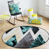 Marbling texture of tropical plants and water Circular Felt Rugs - LeobonZone