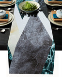Marbling texture of tropical plants and water Table Runner Place Mats