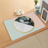 Pink Marbling texture of tropical plants Leather Doormat - LeobonZone