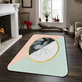 Pink Marbling texture of tropical plants Sponge Rillet Rubber Rugs - LeobonZone