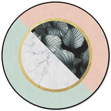 Pink Marbling texture of tropical plants Circular Felt Rugs - LeobonZone
