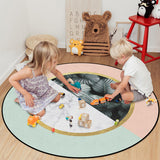 Pink Marbling texture of tropical plants Circular Sponge Rugs
