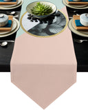 Pink Marbling texture of tropical plants Table Runner Place Mats Sharp Angle