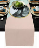 Pink Marbling texture of tropical plants Table Runner Place Mats