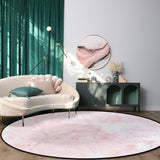 Pink Marble Texture Circular Felt Rugs - LeobonZone