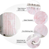 Pink Marble Texture Waterproof Durable Shower Curtain - LeobonZone