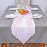 Pink Marble Texture Table Runner Place Mats Sharp Angle - LeobonZone