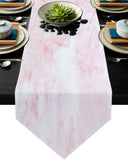 Pink Marble Texture Table Runner Place Mats Sharp Angle