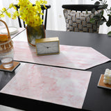 Pink Marble Texture Table Flag And Table Mat Suit Sharp angle - LeobonZone
