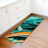 Green Oil painting marble texture Leather Doormat - LeobonZone