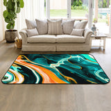 Green Oil painting marble texture Sponge Rillet Rubber Rugs