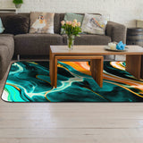 Green Oil painting marble texture Sponge Rillet Rubber Rugs - LeobonZone