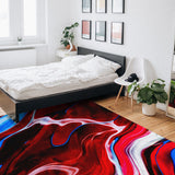 Red Oil painting marble texture Right Angle Felt Rugs - LeobonZone