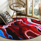Red Oil painting marble texture Circular Felt Rugs - LeobonZone