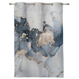 Grey Marble texture Golden line window curtains - LeobonZone