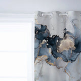 Grey Marble texture Golden line window curtains - LeobonZone